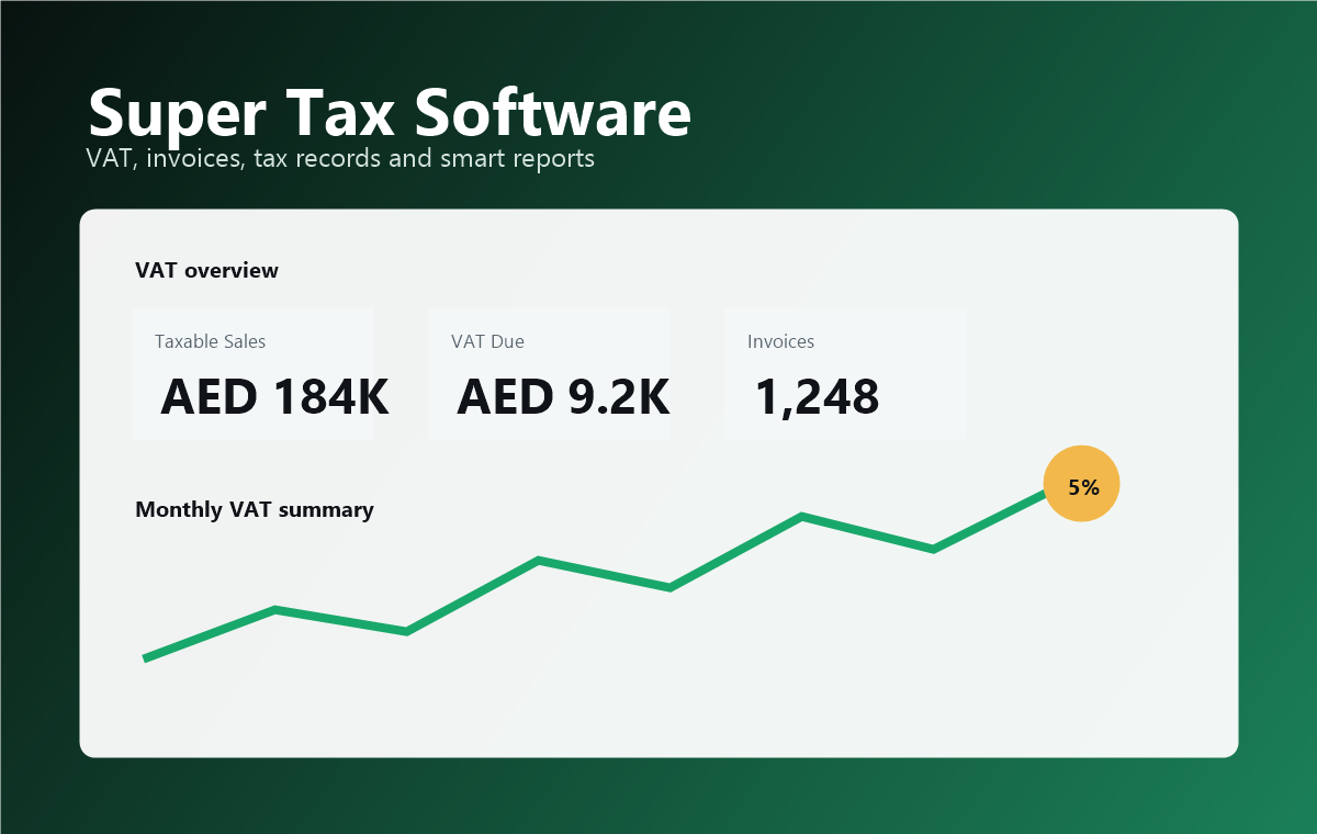 Super Tax software dashboard