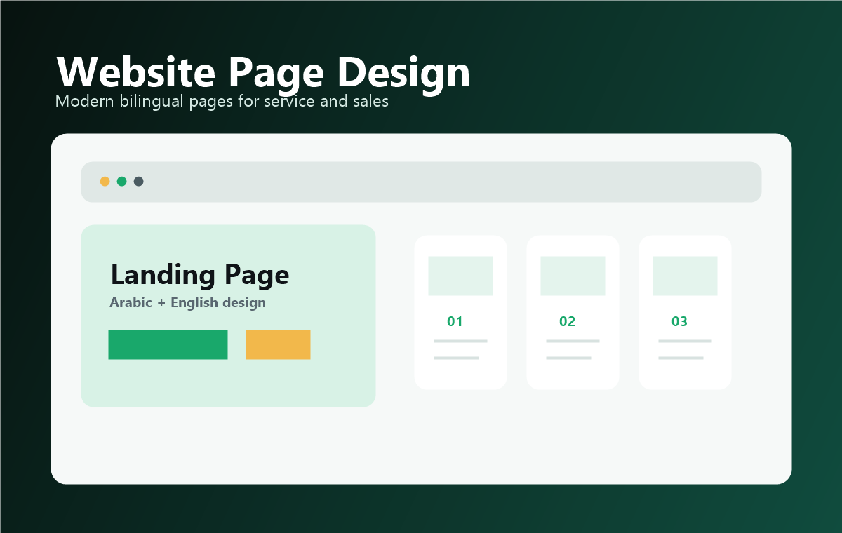 Website page design mockup